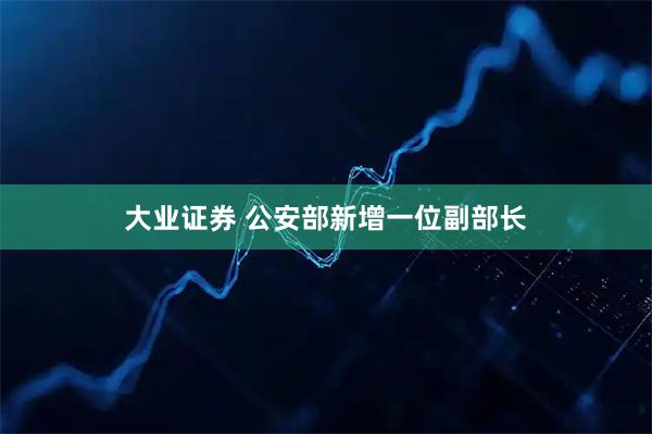 大业证券 公安部新增一位副部长